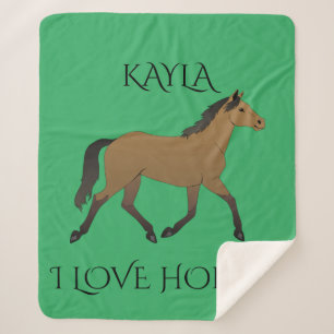 Horse sage sherpa blanket. blanket