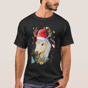 Horse Santa Hat Baby Horse Christmas Reindeer T-Shirt