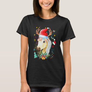 Horse Santa Hat Baby Horse Christmas Reindeer T-Shirt