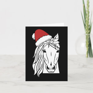Horse Santa Hat Christmas Pajama Horseback Riding  Card