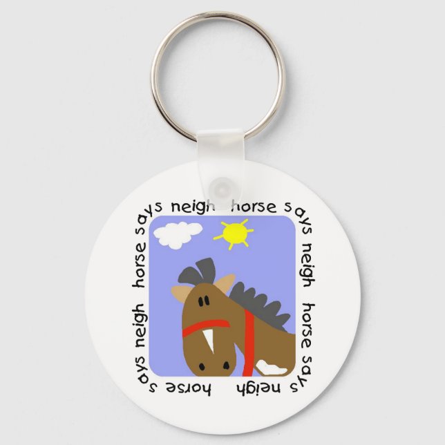 Horse Says Neigh Tshirts and Gifts Key Ring (Front)