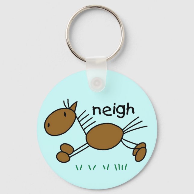 Horse Says Neigh Tshirts and Gifts Key Ring (Front)