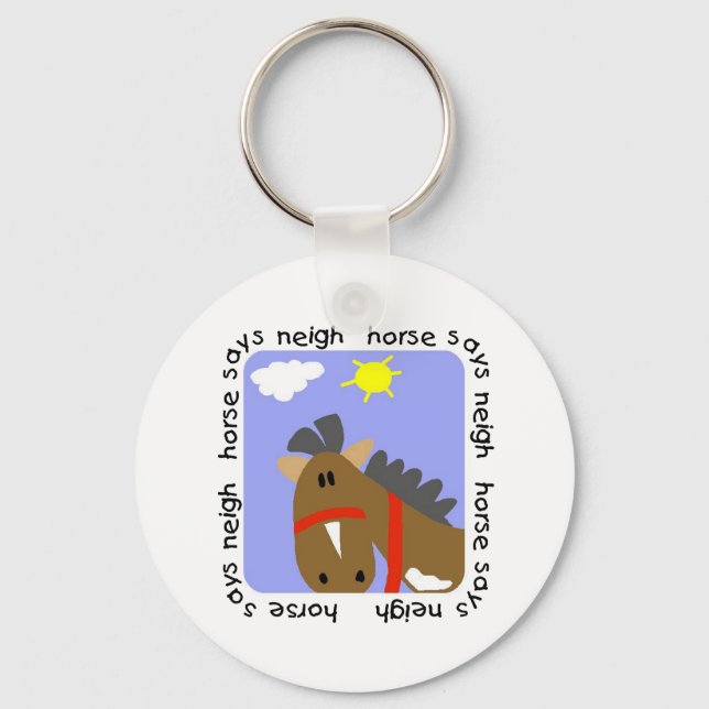 Horse Says Neigh Tshirts and Gifts Key Ring (Front)