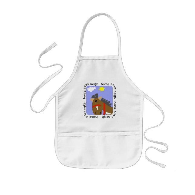 Horse Says Neigh Tshirts and Gifts Kids Apron (Front)