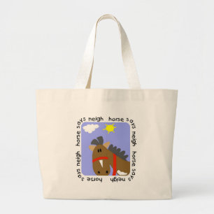 Horse Says Neigh Tshirts and Gifts Large Tote Bag