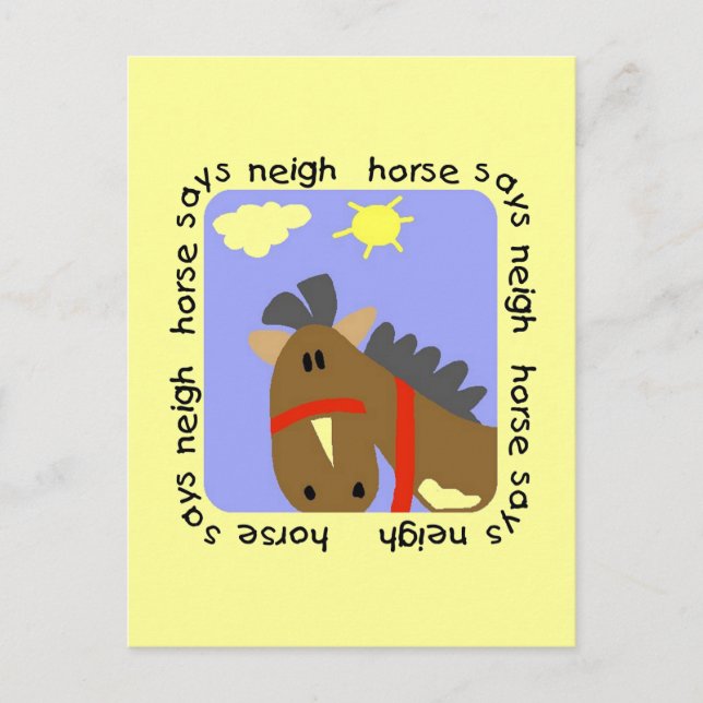 Horse Says Neigh Tshirts and Gifts Postcard (Front)