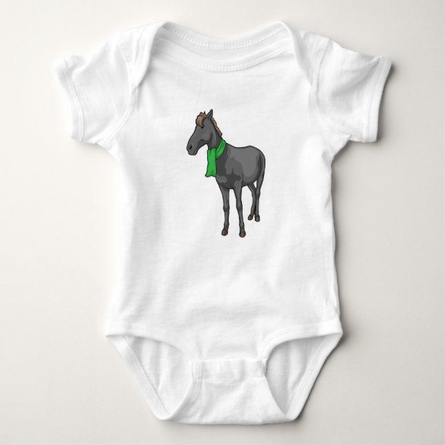 Horse Scarf Baby Bodysuit (Front)