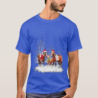 Horse Scarf Santa Hat Winter Christmas Tree Xmas F T-Shirt