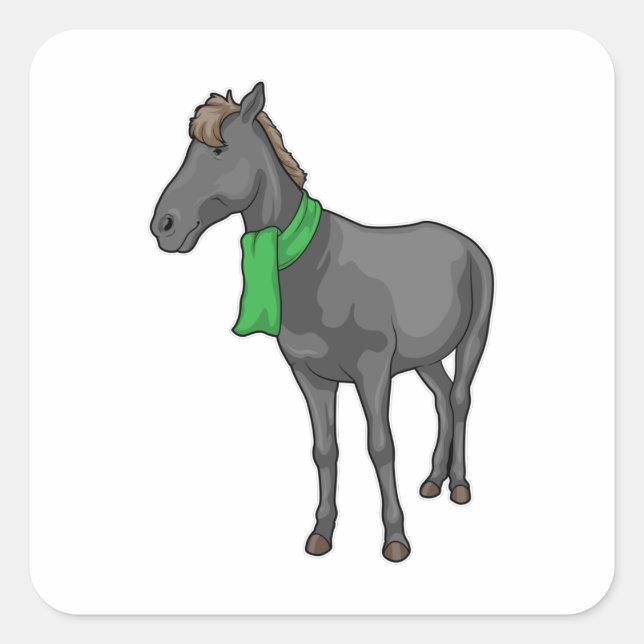 Horse Scarf Square Sticker (Front)