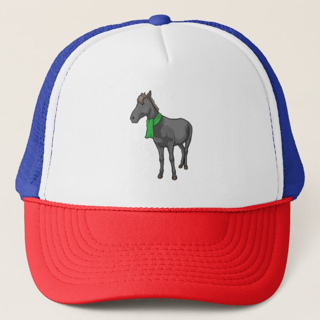 Horse Scarf Trucker Hat (Front)