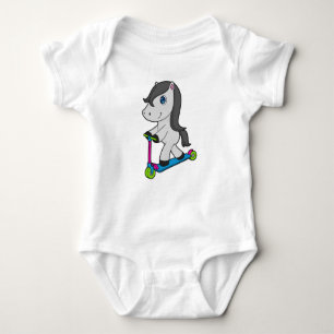 Horse Scooter Baby Bodysuit