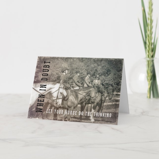 HORSE SENSE Greeting Card (Front)