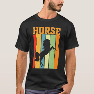 Horse Shadow Silhouette In Retro Colours T-Shirt
