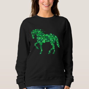 Horse Shamrock Horseback Riding Equestrian  Patric Sweatshirt