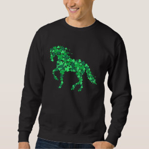 Horse Shamrock Horseback Riding Equestrian St Patr Sweatshirt