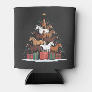 Horse Shaped Christmas Tree Equine Xmas Can Cooler