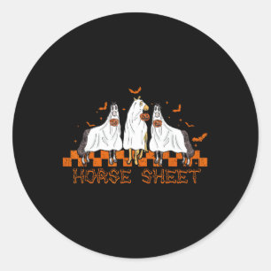Horse Sheet Halloween Ghost Horse Pumpkin Costume Classic Round Sticker