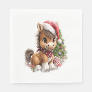 Horse Shirt Christmas Santa Hat Napkin