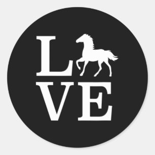 Horse Shirt Equestrian Gifts Horseback Riding Love Classic Round Sticker