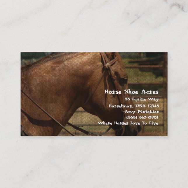 Horse Shoe Acres Western Business Card (Front)