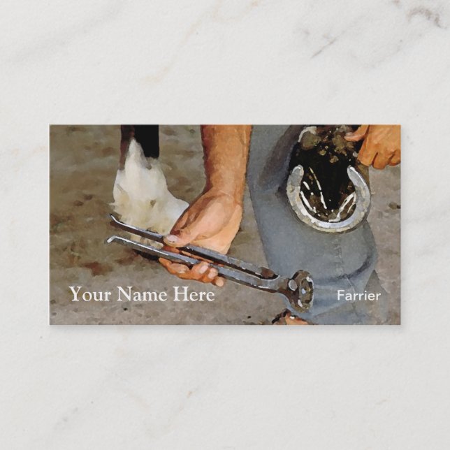 Horse shoeing business card (Front)