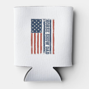 Horse Show Dad American Flag Vintage Shirt Design_ Can Cooler