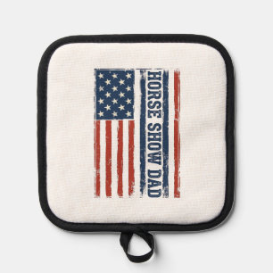 Horse Show Dad American Flag Vintage Shirt Design_ Pot Holder