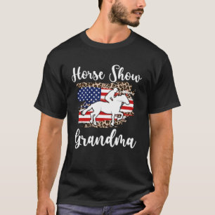 Horse Show Grandma US Flag Equestrian Grandmother T-Shirt