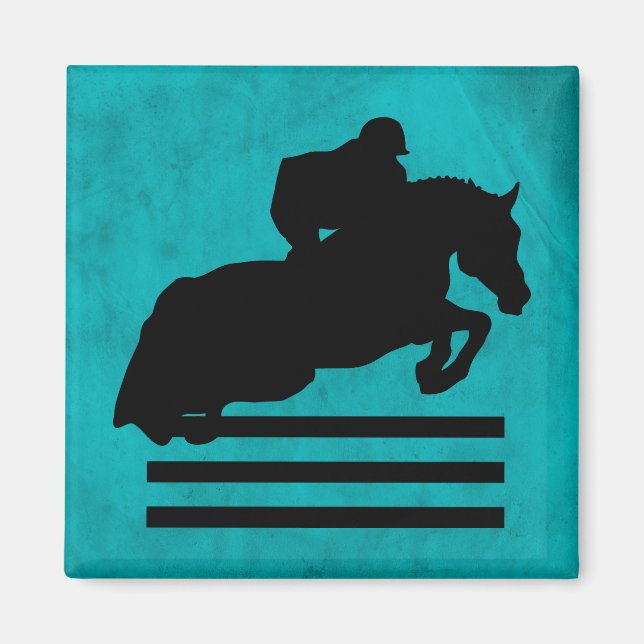 Horse Show Hunter Jumper Silhouette Magnet (Front)