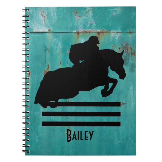 Horse Show Hunter Jumper Silhouette Notebook (Front)