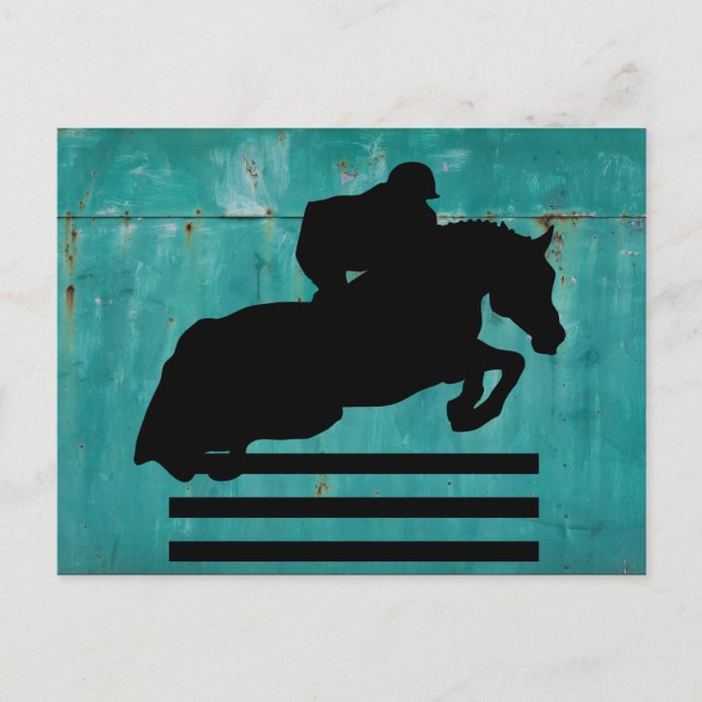 Horse Show Hunter Jumper Silhouette Postcard (Front)