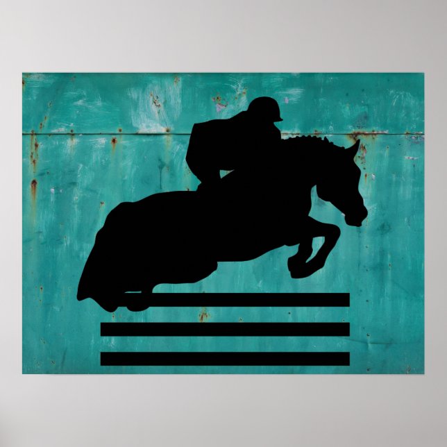Horse Show Hunter Jumper Silhouette Poster (Front)