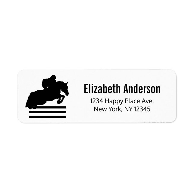 Horse Show Hunter Jumper Silhouette Return Address Label (Front)