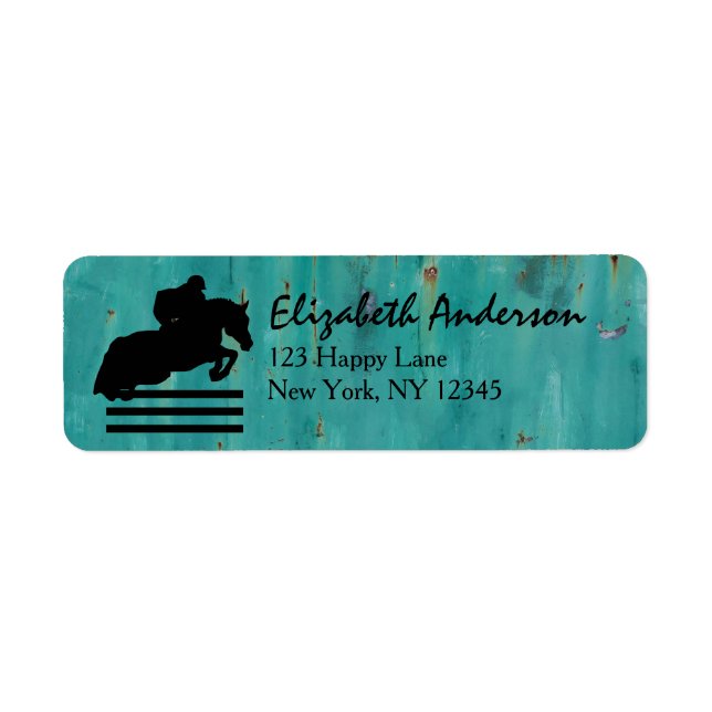 Horse Show Hunter Jumper Silhouette Return Address Label (Front)