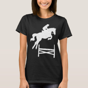 Horse Show Jump Front Equestrian Showjumping Compe T-Shirt