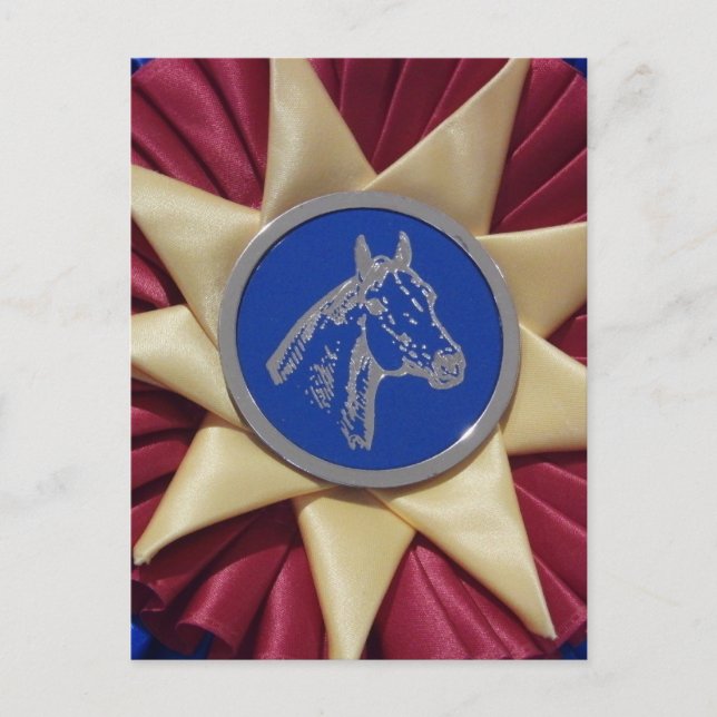 Horse Show Rosette Postcard (Front)