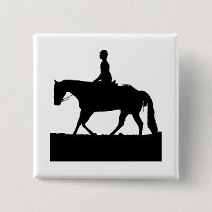 Horse Silhouette 15 Cm Square Badge