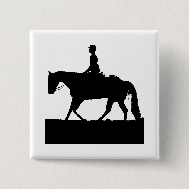 Horse Silhouette 15 Cm Square Badge (Front)