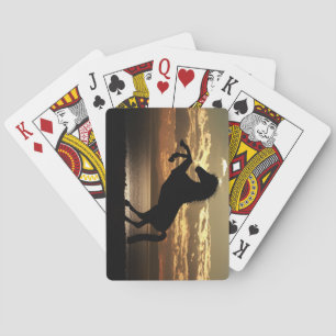 Horse Silhouette Against the Sunset Playing Cards