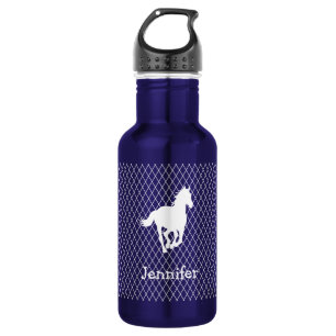 Horse Silhouette Diamond Pattern Custom 532 Ml Water Bottle