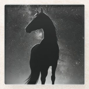 Horse Silhouette  Glass Coaster