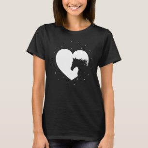 Horse   Silhouette Heart Women Horse Riding   Eque T-Shirt