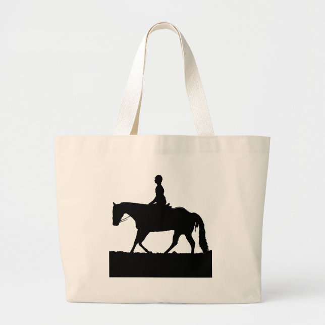 Horse Silhouette Large Tote Bag (Front)