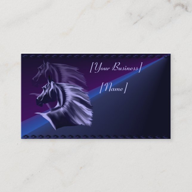 Horse Silhouette Shadowed Business Card (Front)