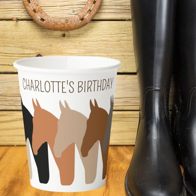 Horse Silhouettes Personalised Birthday Paper Cups (Creator Uploaded)