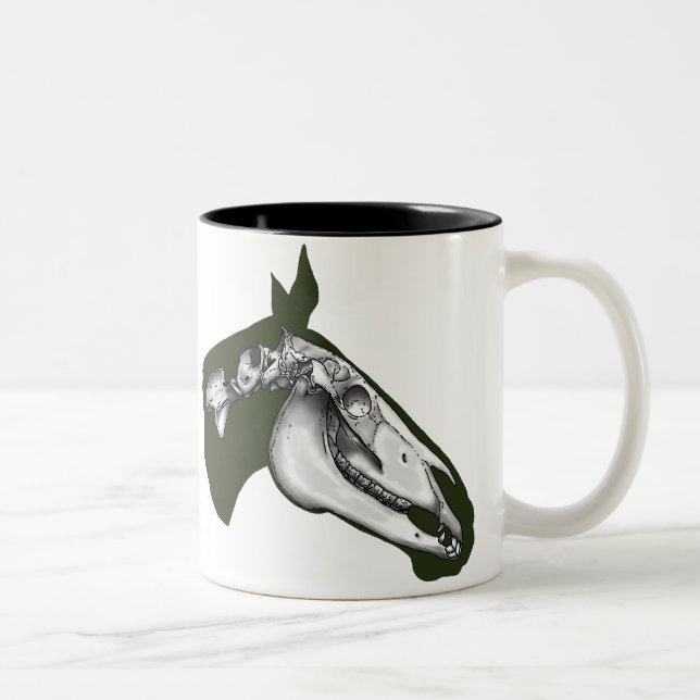Horse Skeleton Two-Tone Coffee Mug (Right)