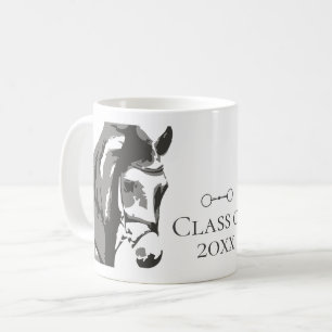 Horse Sketch, Snaffle Bit Grey Graduation Class of Coffee Mug