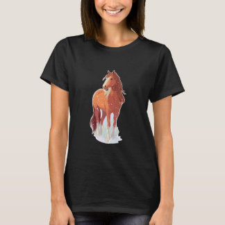 Horse Snow Horse Owner Riding Winter Horse Lover T-Shirt