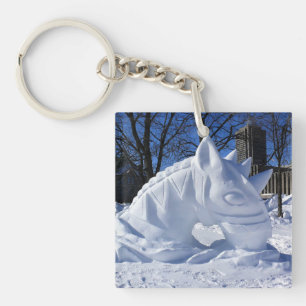 Horse Snow Sculpture, Quebec, Canada Key Ring