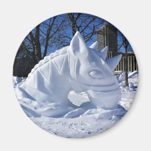 Horse Snow Sculpture, Quebec, Canada Magnet